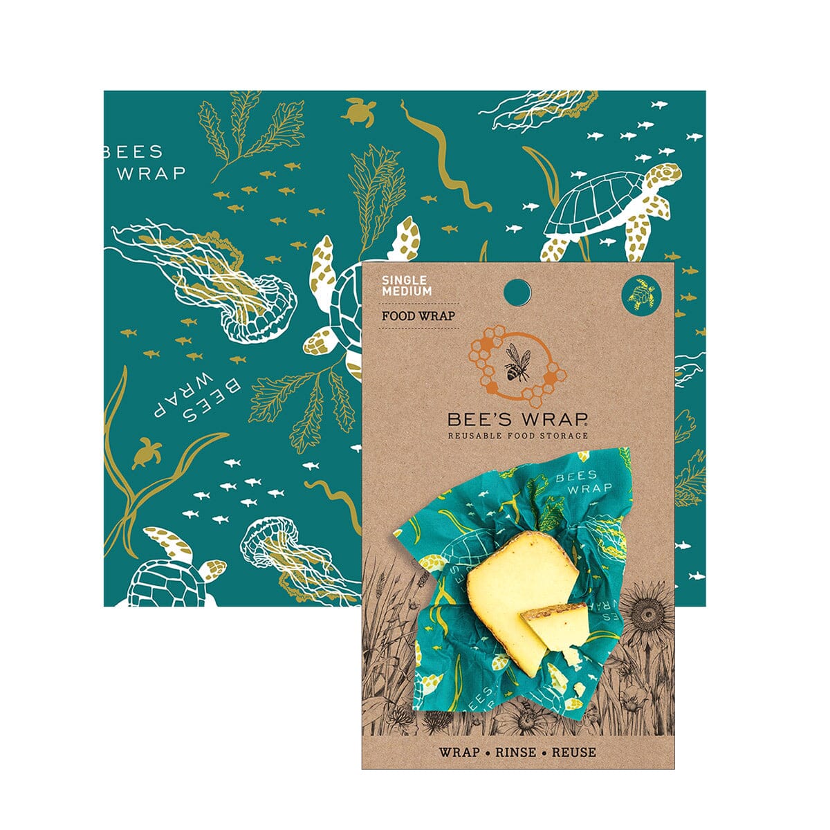 Single Medium Ocean Single Bee's Wrap 