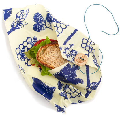 Bee's Wrap Bears and Bees Print Sandwich Wrap with sandwich