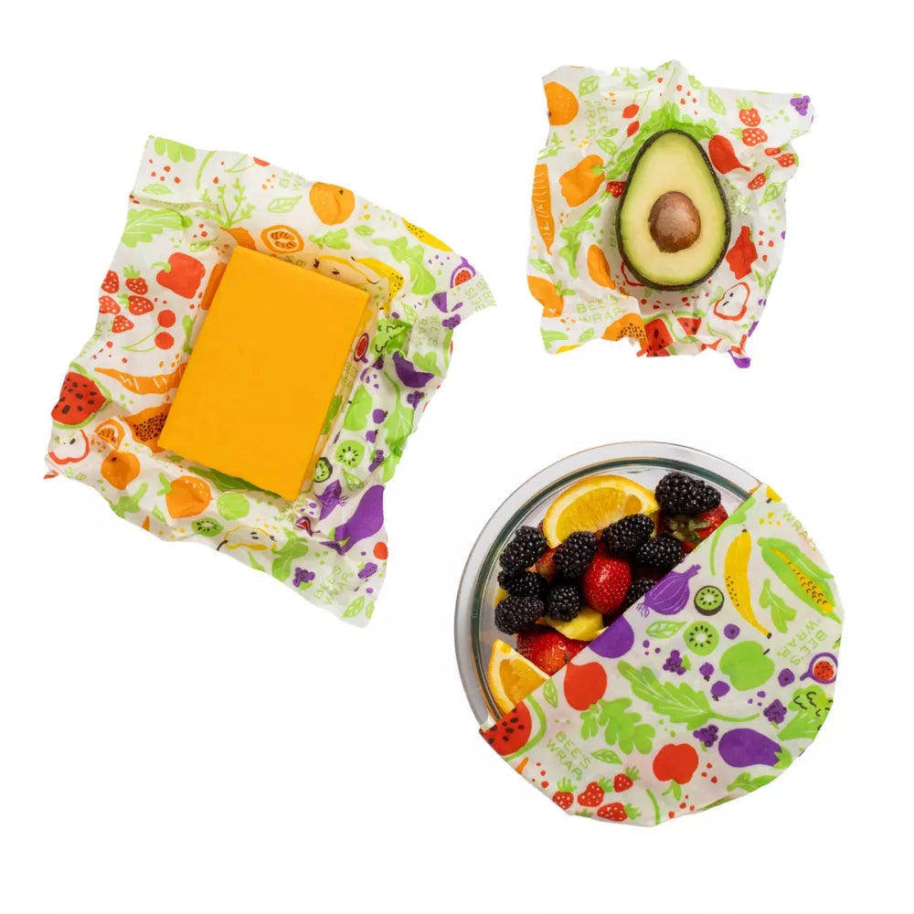 Bee's Wrap Value Pack Reusable Beeswax Food Compostable Wraps - 4pk Packs Bee's Wrap 